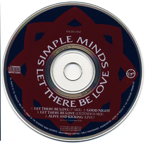 Simple Minds Let There Be Love CD singolo CD1 synth-pop