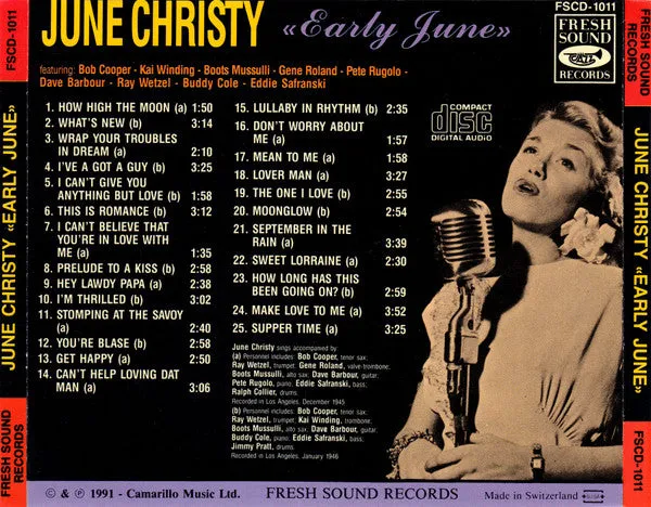 June Christy Early June CD raccolta cool jazz