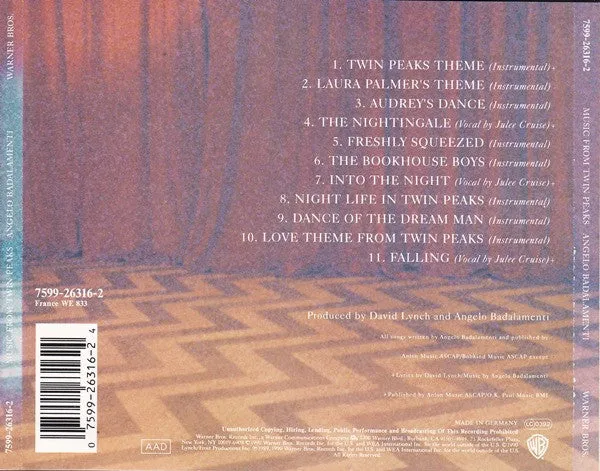 Angelo Badalamenti Music From Twin Peaks CD album 1990