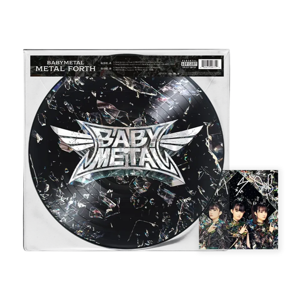 BABYMETAL Metal Forth Shattered Glass picture disc vinile + card firmata