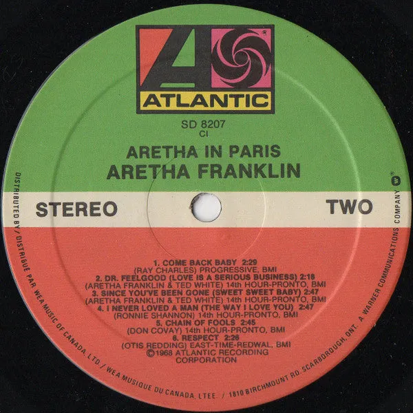 Aretha Franklin Aretha In Paris LP vinile live