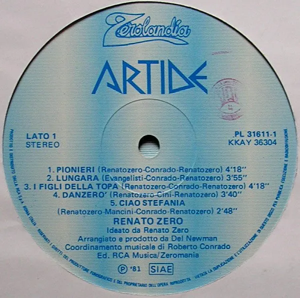 Renato Zero Artide Antartide doppio vinile gatefold usato