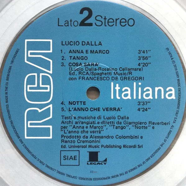 Lucio Dalla omonimo LP + CD ristampa LTD RM