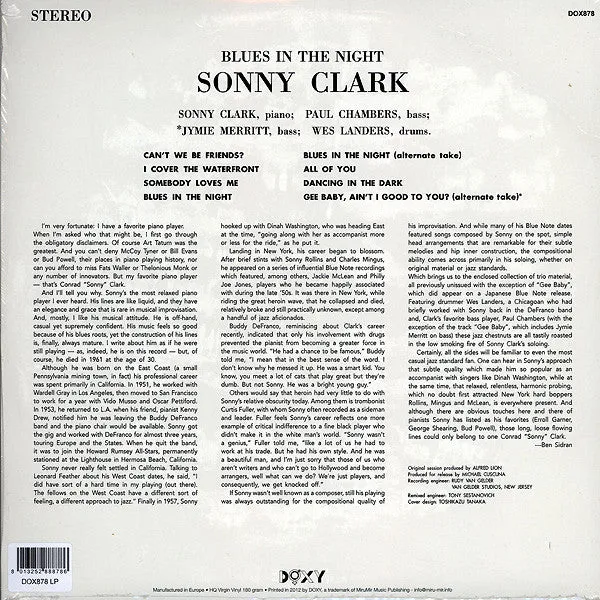 Sonny Clark Blues In The Night LP ristampa jazz mint