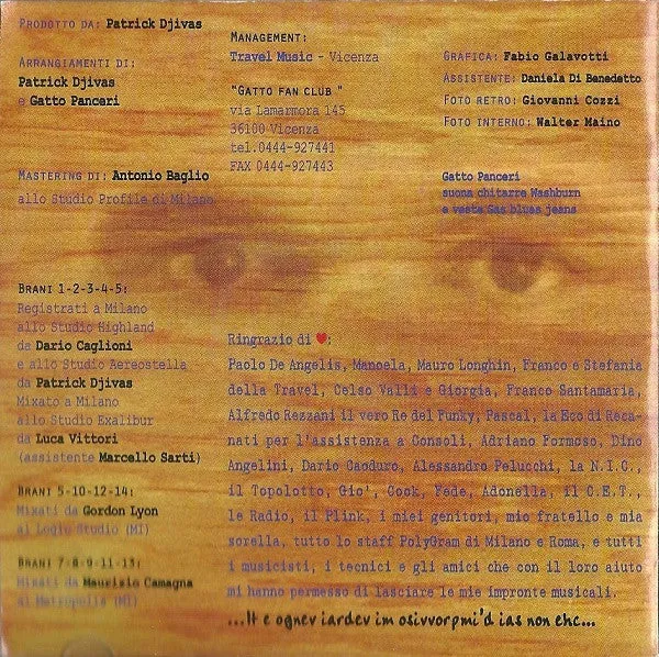 Gatto Panceri Impronte Digitali CD album pop rock italiano