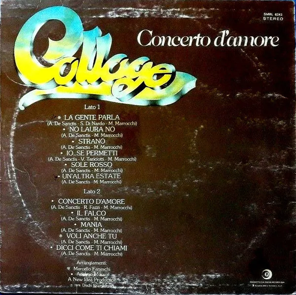 Collage Concerto D'Amore LP vinile 1979 pop italiano
