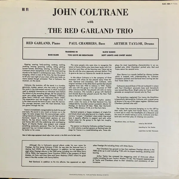 Coltrane Red Garland Traneing In LP ristampa 1985 usato NM