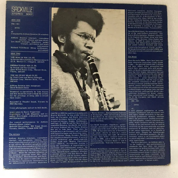 Anthony Braxton Trio and Duet LP usato VG+