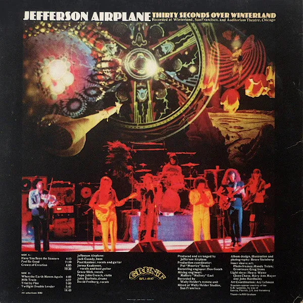 Jefferson Airplane Thirty Seconds Over Winterland LP Italia