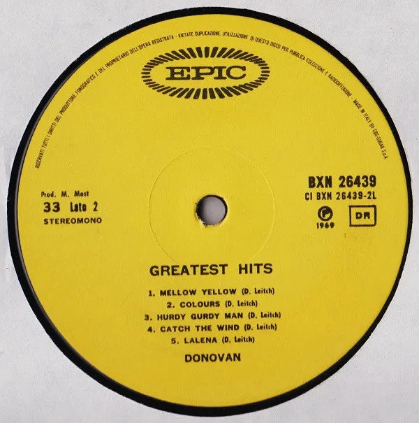 Donovan Greatest Hits LP compilation gatefold 1969