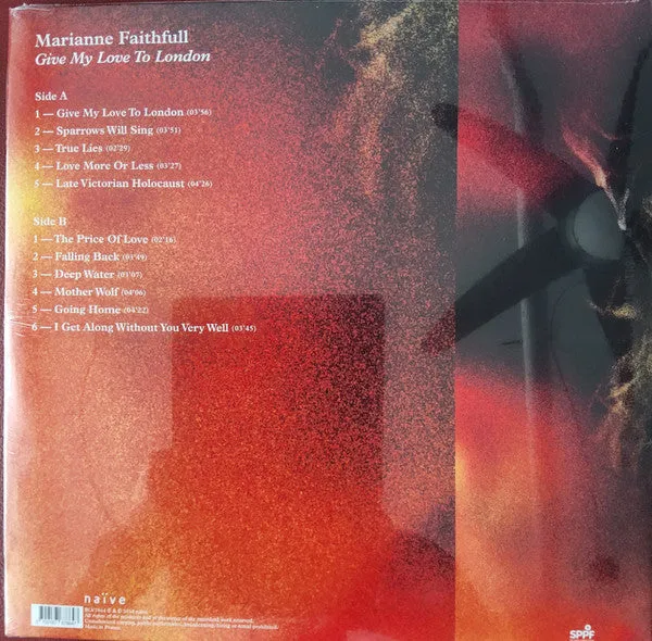 Marianne Faithfull Give My Love To London vinile LP rosso limitato