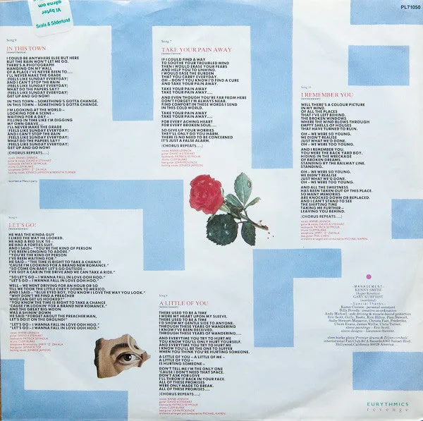 Eurythmics Revenge vinile LP edizione italiana synth-pop VG