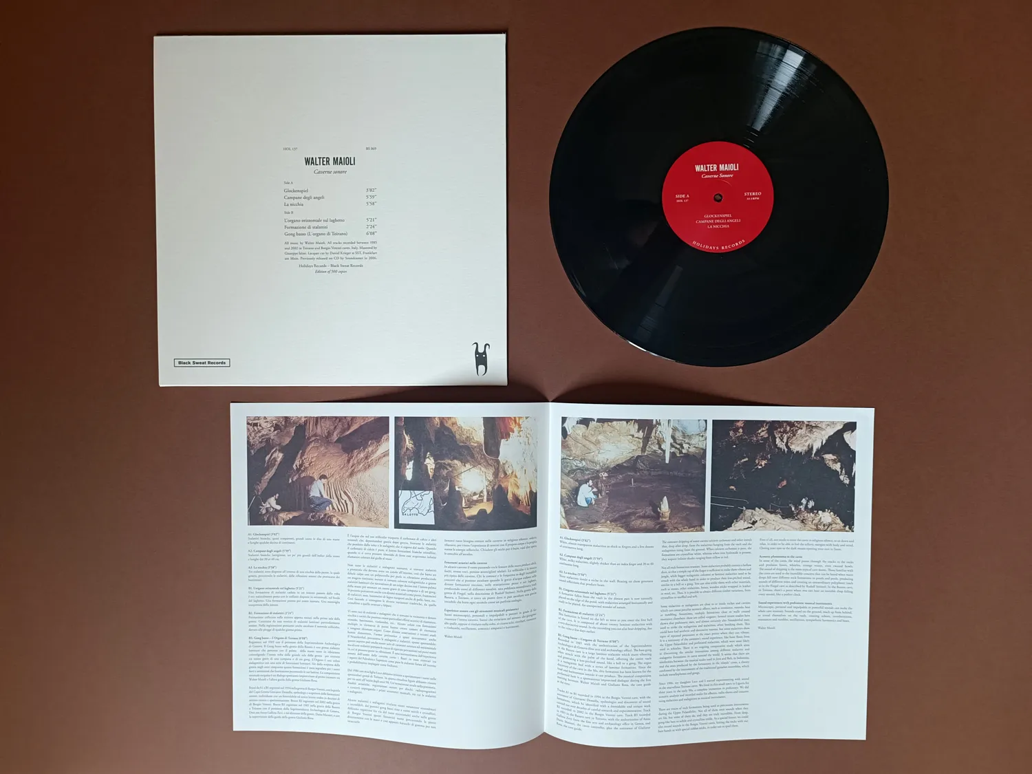 Black Sweat Walter Maioli Caverne Sonore Vinile LP litofoni