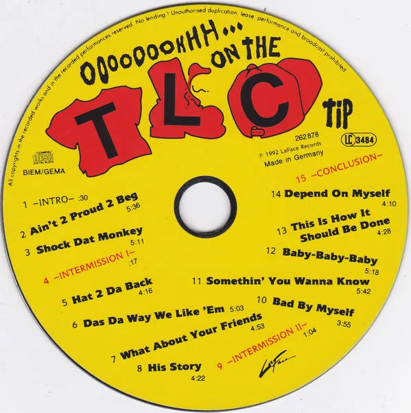 TLC Ooooooohhh... On The TLC Tip CD giallo 1992 usato