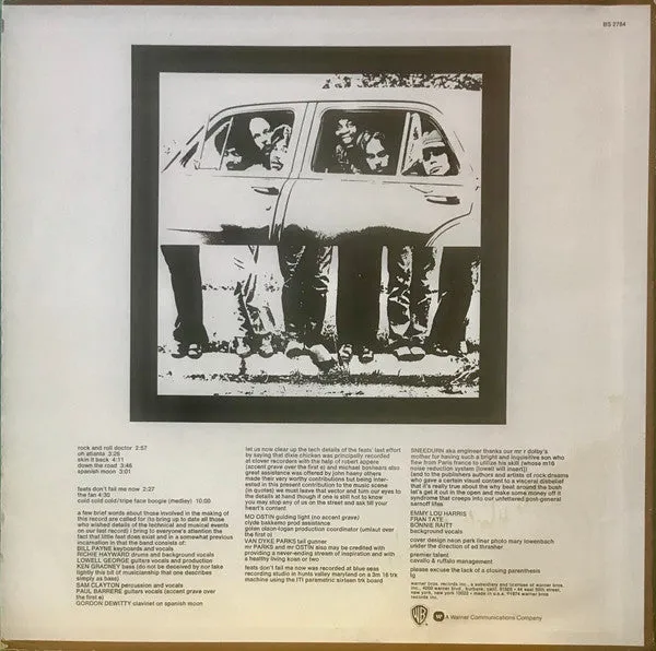 Little Feat Feats Don't Fail Me Now vinile LP US 1974