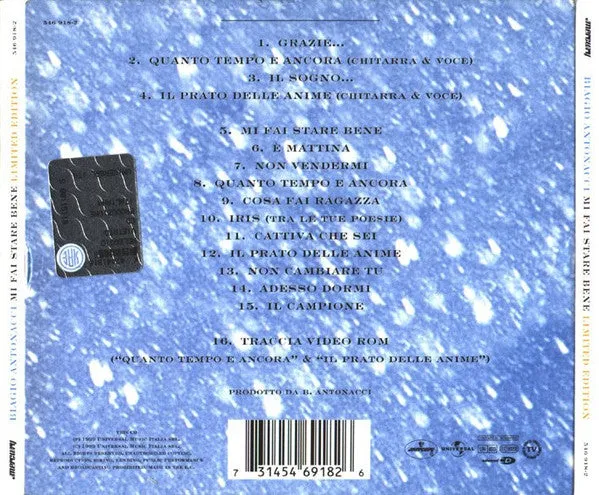 Biagio Antonacci Mi Fai Stare Bene CD album Ltd 1999