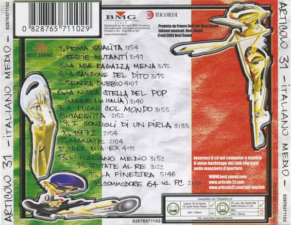 Articolo 31 Italiano Medio CD album pop rap