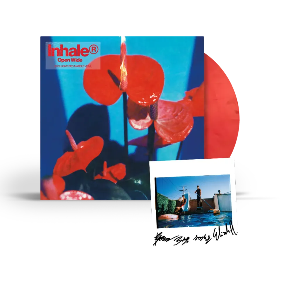 Inhaler Open Wide vinile rosso marmo + card firmata