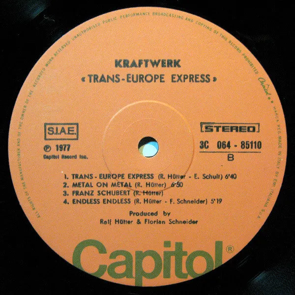 Kraftwerk Trans Europe Express LP vinile Italia 1977 VG