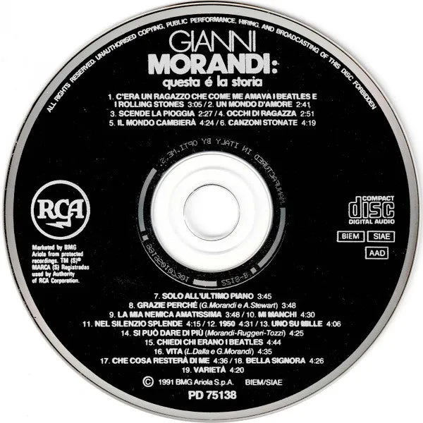 Gianni Morandi Questa È La Storia CD raccolta pop