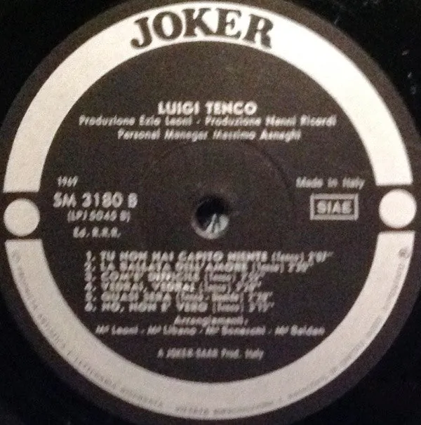 Luigi Tenco Ballate E Canzoni vinile LP usato VG+
