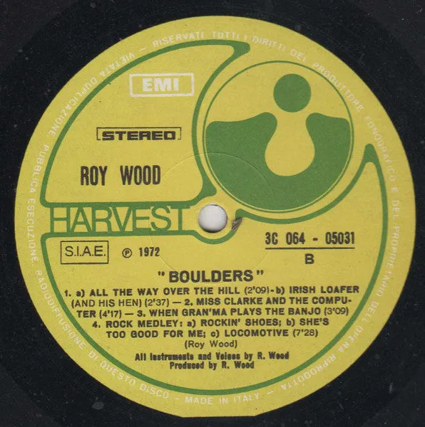 Roy Wood Boulders LP album gatefold 1973 pop rock