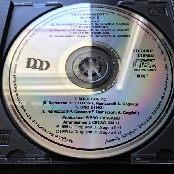 Eros Ramazzotti Musica È CD mini album pop