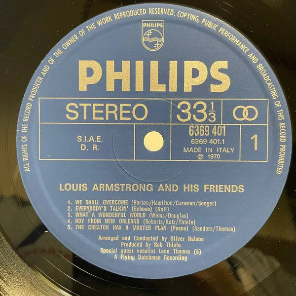 Louis Armstrong And His Friends vinile LP gatefold italiano VG