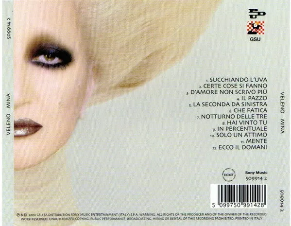Mina Veleno CD album vocal 2002