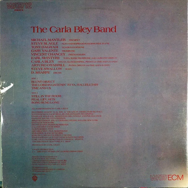 Carla Bley Live! LP vinile US 1982 NM