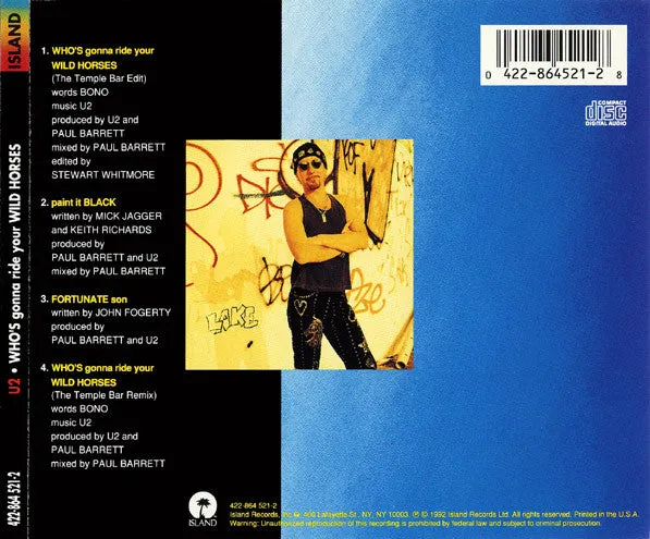 U2 Who's Gonna Ride Your Wild Horses CD maxi