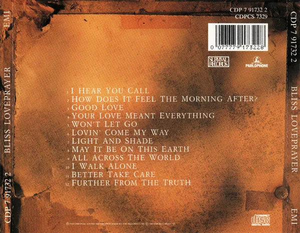Bliss Loveprayer CD album bonus track NM