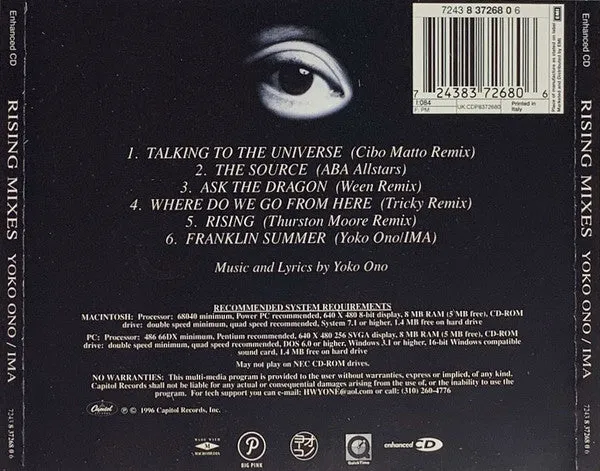 Yoko Ono Ima Rising Mixes CD enhanced NM 1996