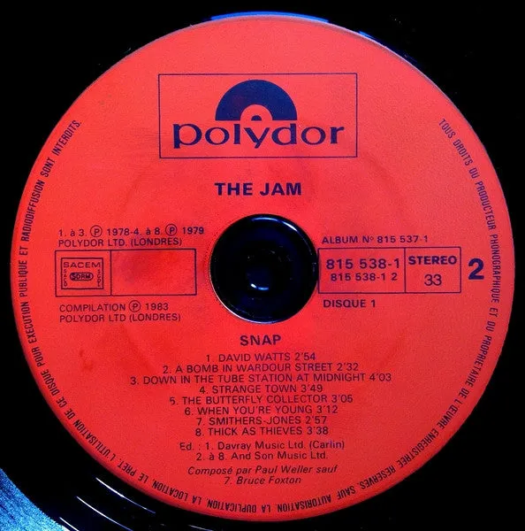 The Jam Snap! doppio vinile compilation NM