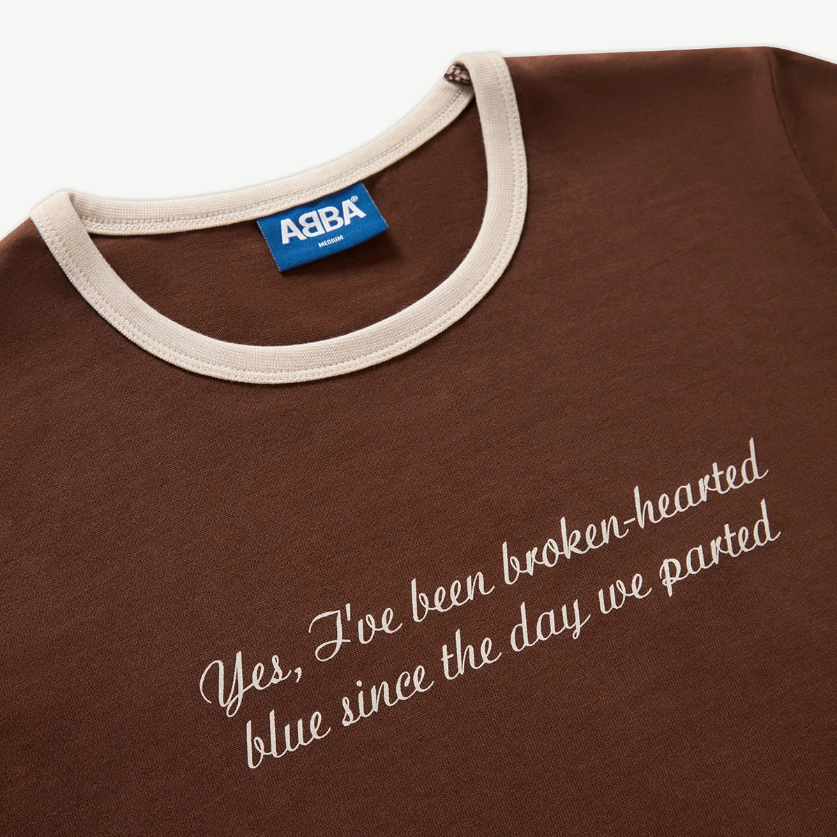 ABBA Mamma Mia Baby Tee Marrone Cotone Ringer