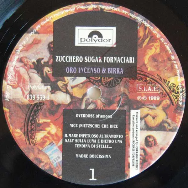 Zucchero Oro Incenso & Birra LP vinile laminato