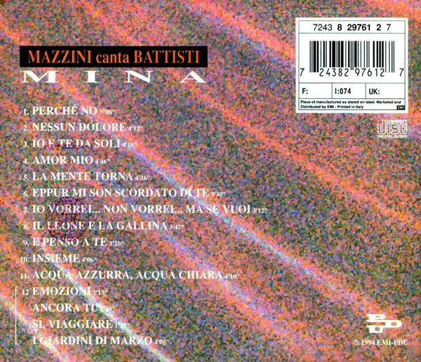 Mina Mazzini Canta Battisti CD compilation 1994