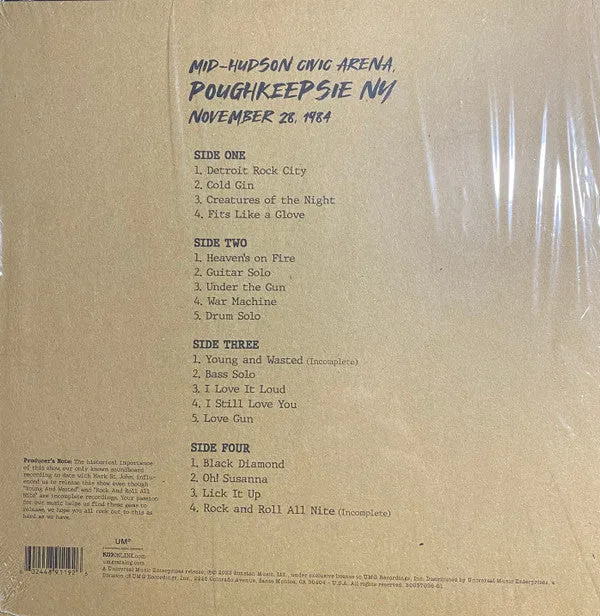 Kiss Off The Soundboard Poughkeepsie 2xLP vinile live 180g