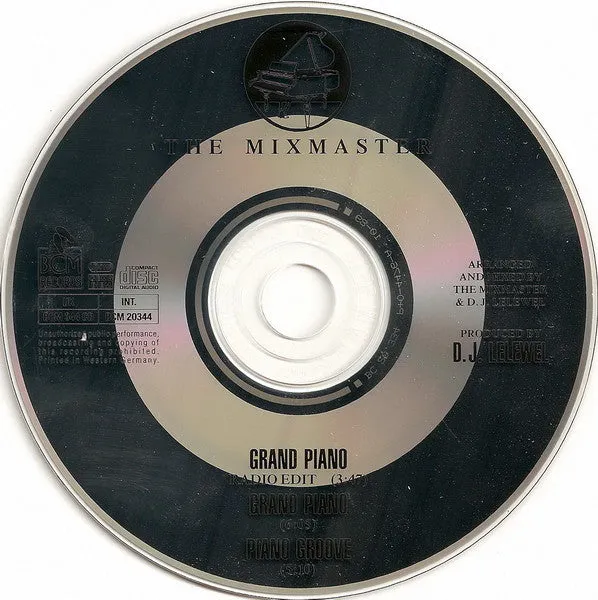 The Mixmaster Grand Piano Piano Groove CD maxi VG+ italo house