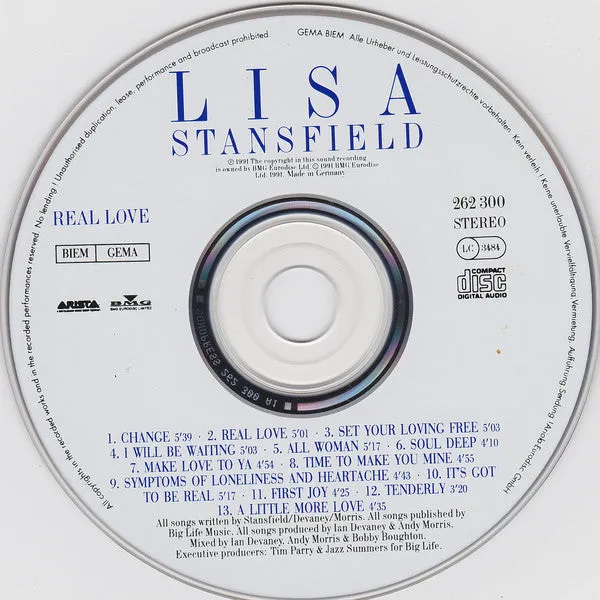 Lisa Stansfield Real Love CD album Europa 1991