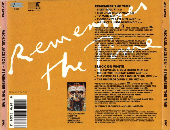 Michael Jackson Remember The Time CD maxi singolo USA