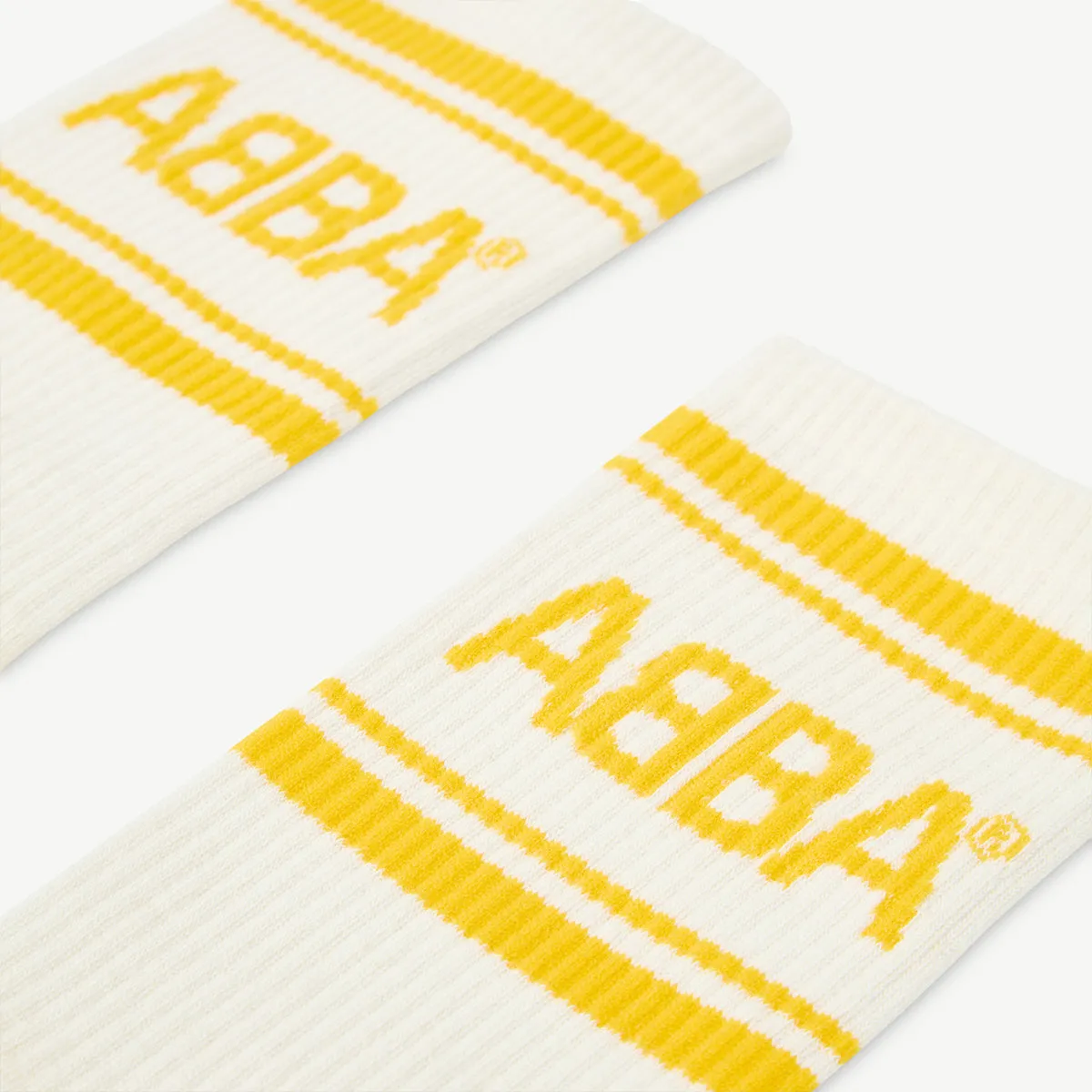 ABBA calzini gialli cotone logo ricamato 2 taglie