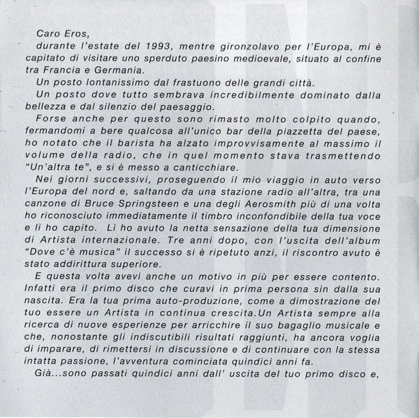 Eros Ramazzotti Eros CD compilation usata 1997