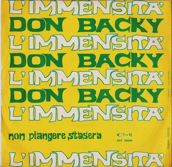 Don Backy L'Immensità vinile 7" Sanremo 1967