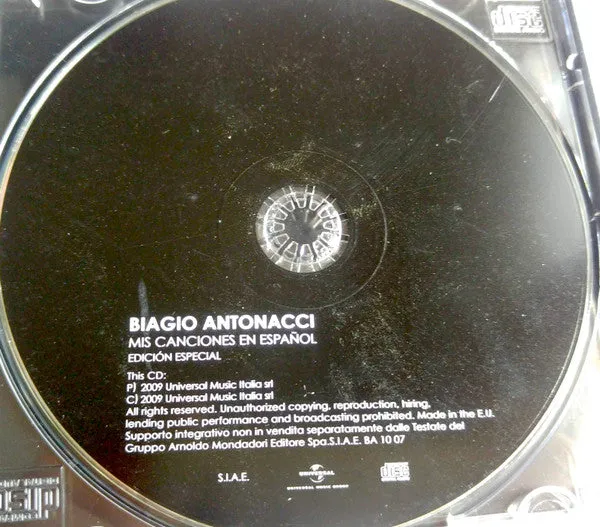 Biagio Antonacci Mis Canciones En Español CD compilation