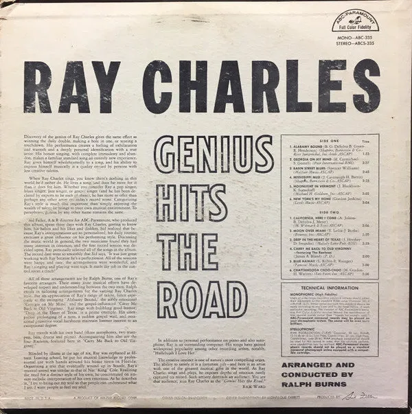 Ray Charles The Genius Hits The Road LP mono rhythm blues VG+