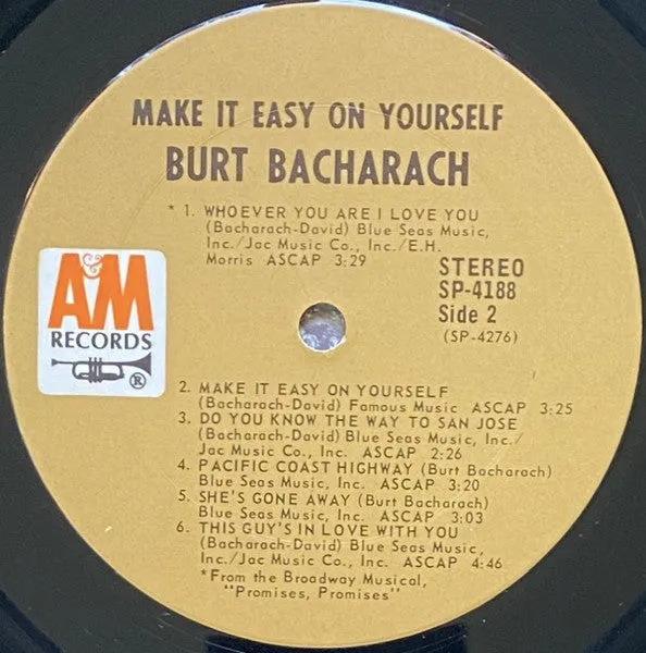 Burt Bacharach Make It Easy On Yourself LP usato VG