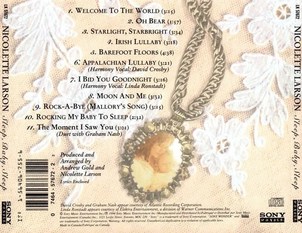 Nicolette Larson Sleep Baby Sleep CD ninne nanne ristampa