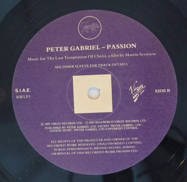 Peter Gabriel Passion doppio vinile 2 LP soundtrack
