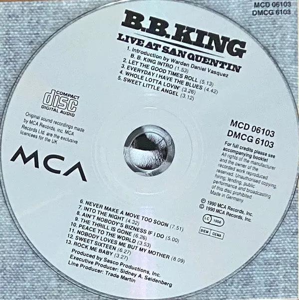 B.B. King Live At San Quentin CD usato blues